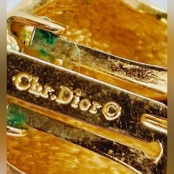 Christan Dior Gold Plated Earrings Clip On With Crystal / Amethyst  Repaired - Picture 9 of 16